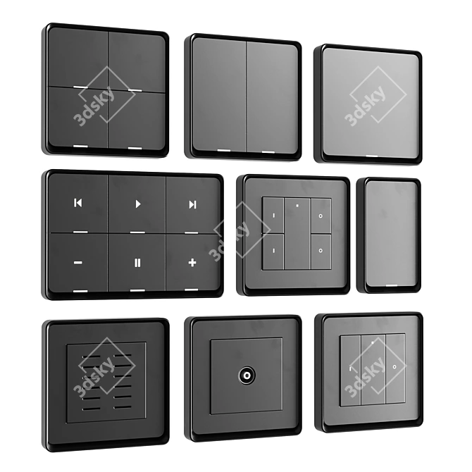 Smart ZigBee Wall Switch Set 3D model image 2