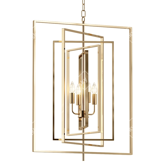 Elegant Hollis Brass Chandelier 3D model image 1