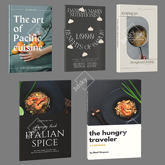 Kitchen Book Collection Bundle 3D model image 4