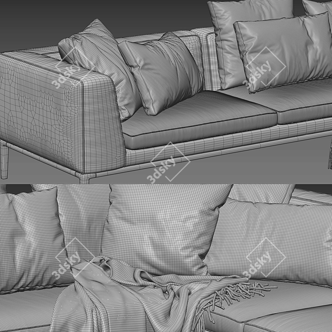 Italian Michel Sofa 3D Model 3D model image 4