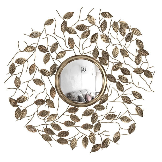 Vintage Brass Twig Mirror 3D model image 1