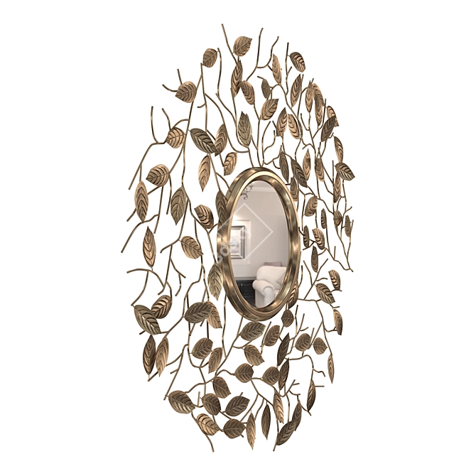 Vintage Brass Twig Mirror 3D model image 3