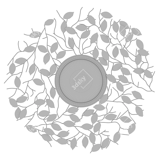 Vintage Brass Twig Mirror 3D model image 5