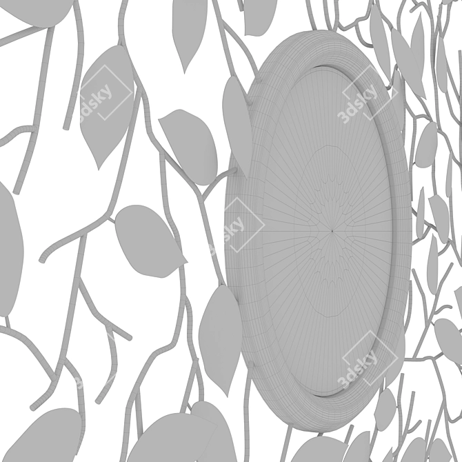 Vintage Brass Twig Mirror 3D model image 6