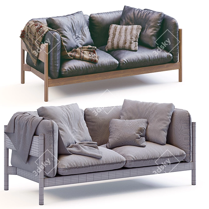 Modern Arbour Leather Sofa 3D Model 3D model image 5