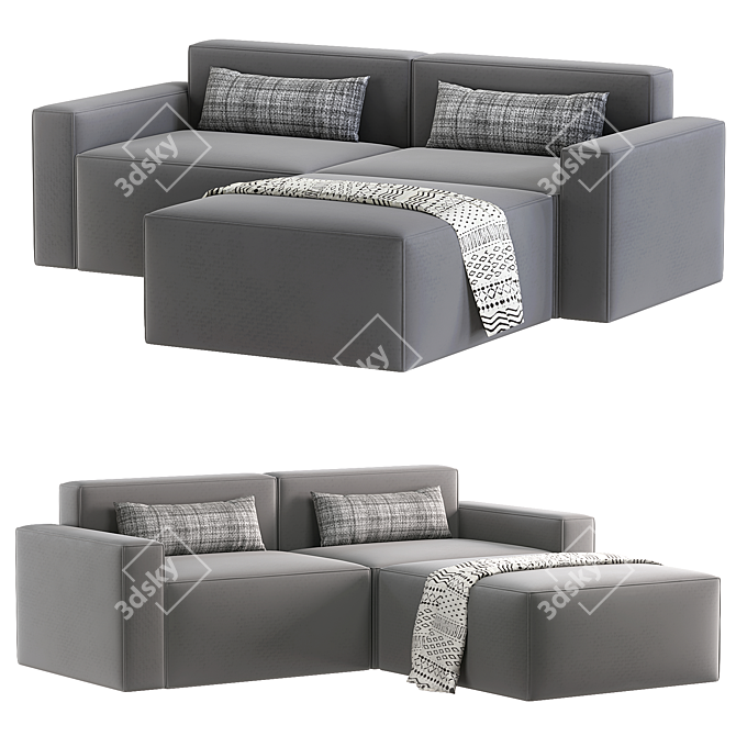 Modern Mix Modular Sectional Sofa 3D model image 1