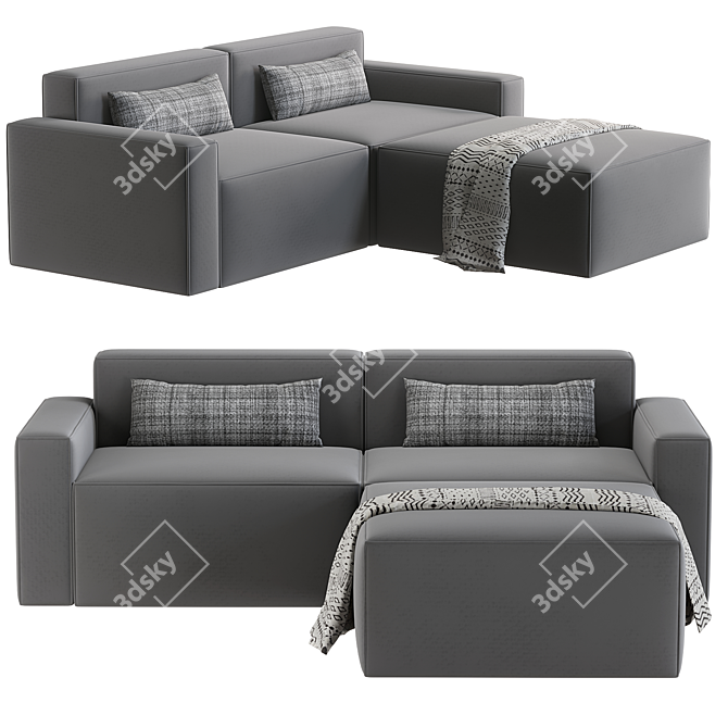 Modern Mix Modular Sectional Sofa 3D model image 2