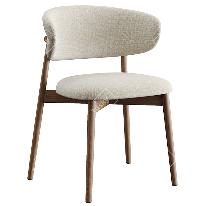 Italian Walnut Oleandro Chair 3D model image 1