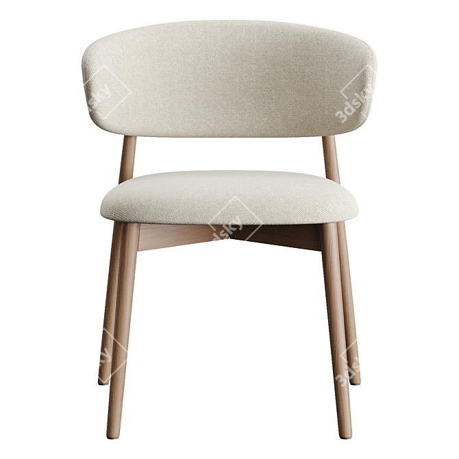 Italian Walnut Oleandro Chair 3D model image 2