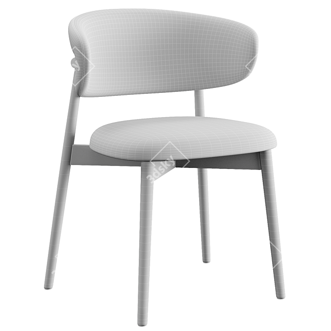 Italian Walnut Oleandro Chair 3D model image 5