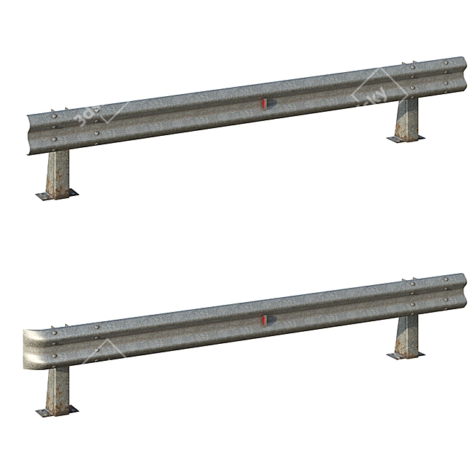 Road Bumper Set 6 Variants 3D model image 5