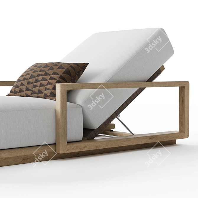 RH Belize Teak Chaise Lounger 3D model image 3