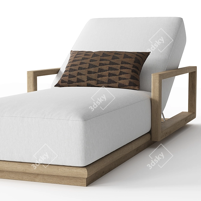 RH Belize Teak Chaise Lounger 3D model image 5