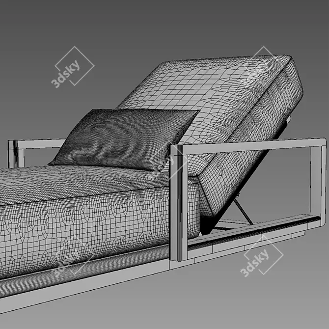 RH Belize Teak Chaise Lounger 3D model image 6