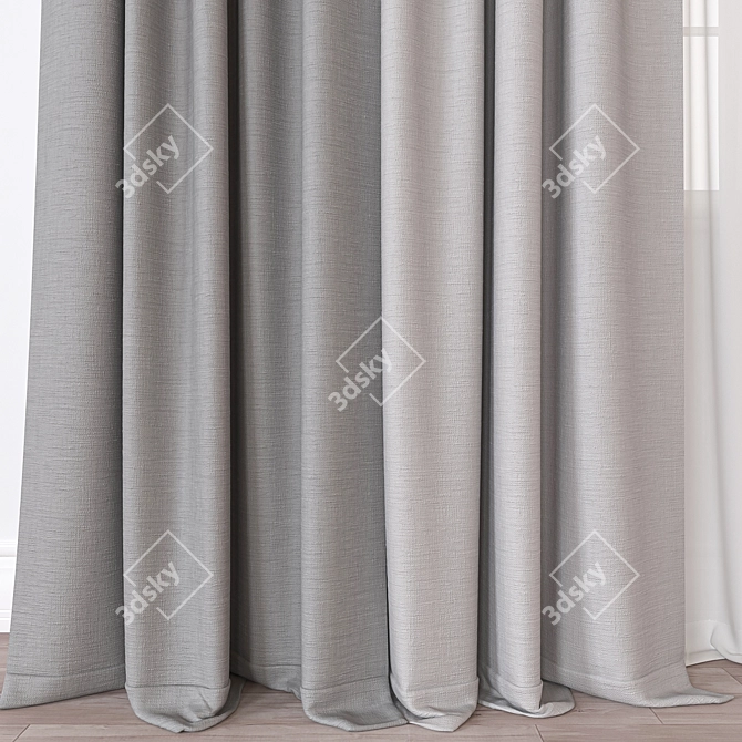  Multi-Format 3D Curtain Model 3D model image 2