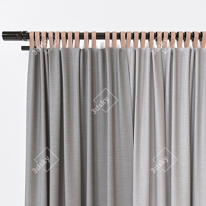  Multi-Format 3D Curtain Model 3D model image 3