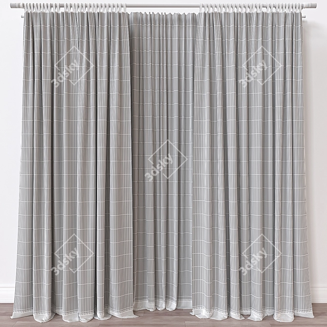  Multi-Format 3D Curtain Model 3D model image 4