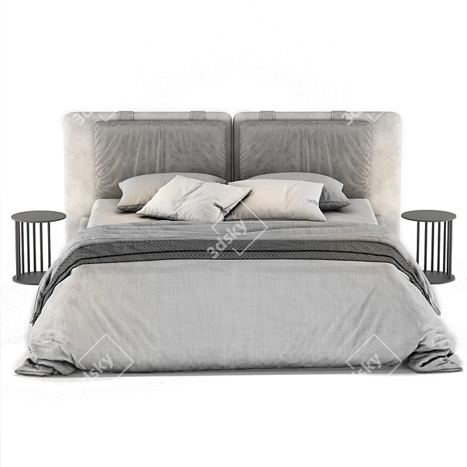 Modern Almond Flat Bed 01 3D model image 3