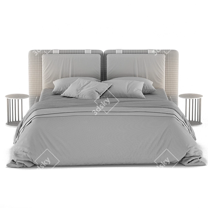Modern Almond Flat Bed 01 3D model image 4