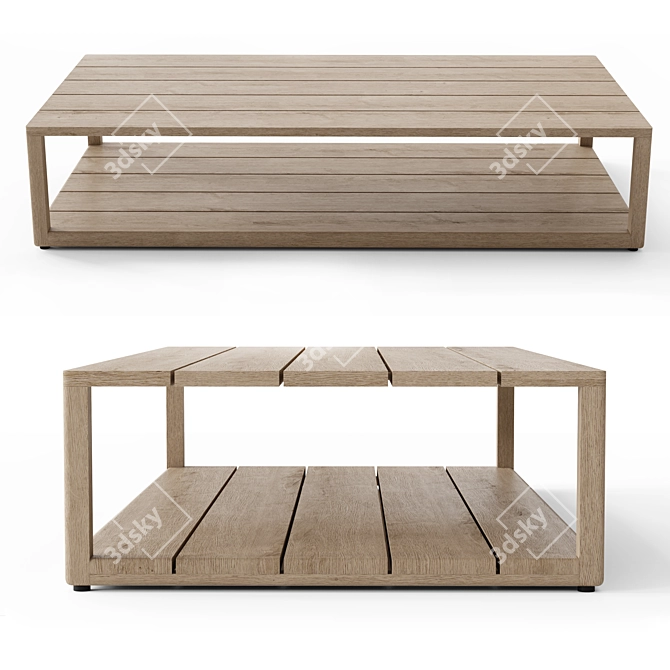 Restoration Hardware Belize Teak Coffee Table 3D model image 2