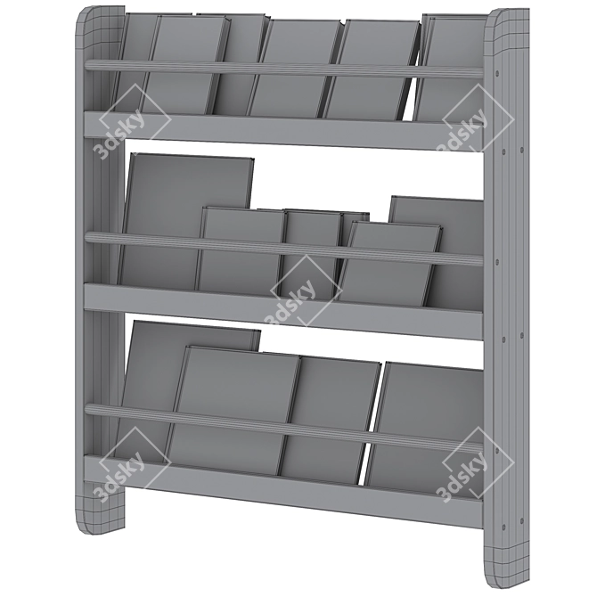 Kids Wall Bookshelf Organizer 3D model image 5