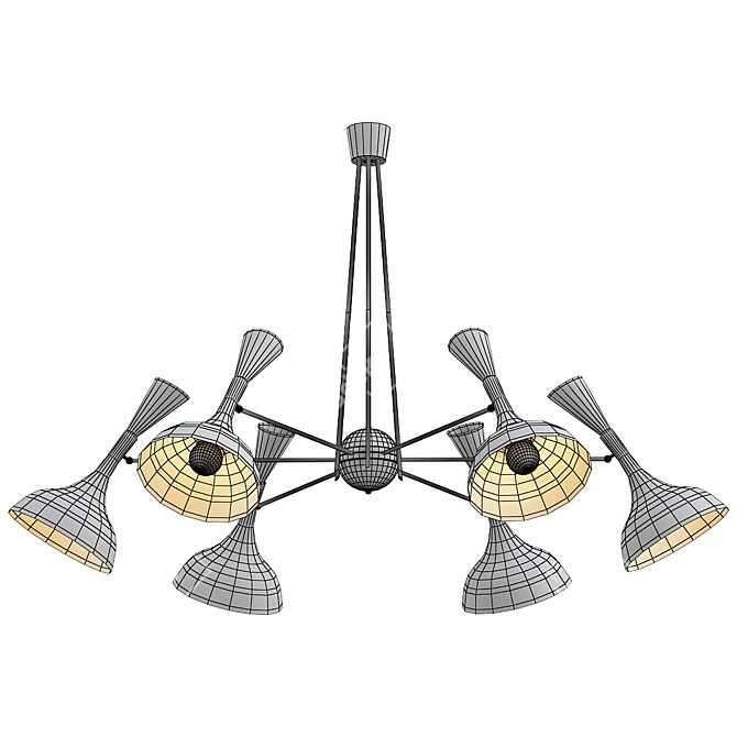 Modern Helsinki Suspension Lamp MIDI 3D model image 2