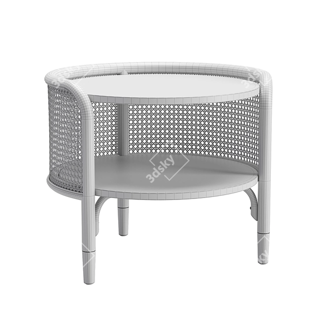 Modern Cane Side Table: MOS 3D model image 4