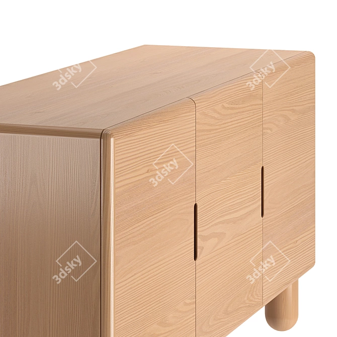 Scandinavian Style Oak Buffet 3D model image 3