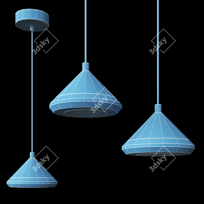 Modern Cone Pendant Light Kit 3D model image 2