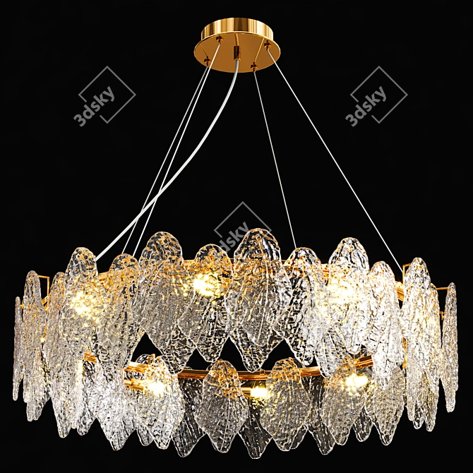 Elegant Marisa Glass Metal Lamps 3D model image 6