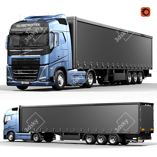 Detailed Volvo FH16 Truck Model 3D model image 5