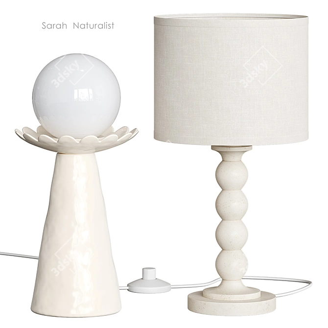 Organic Shapes Naturalist Table Lamp 3D model image 2