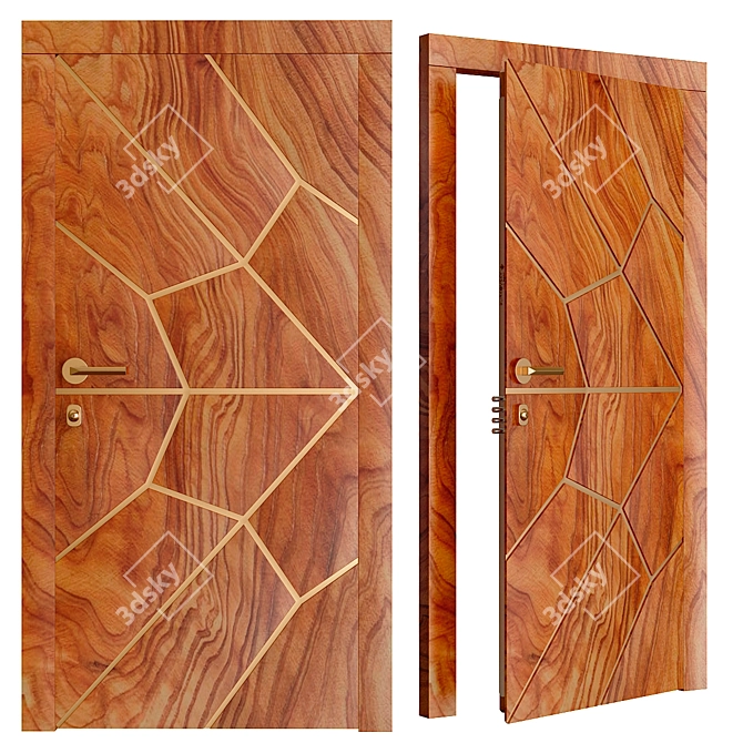 Contemporary Door | 1100x106.53x2109mm | 24,726 Polys 3D model image 1