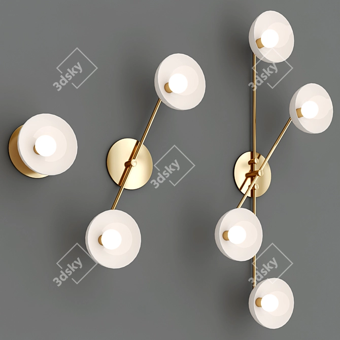 Sleek Trapeze Wall Lamp Collection 3D model image 2