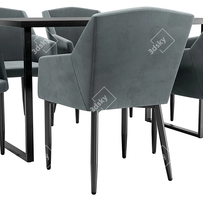 Luxury Dining Chair and Table 3D model image 5