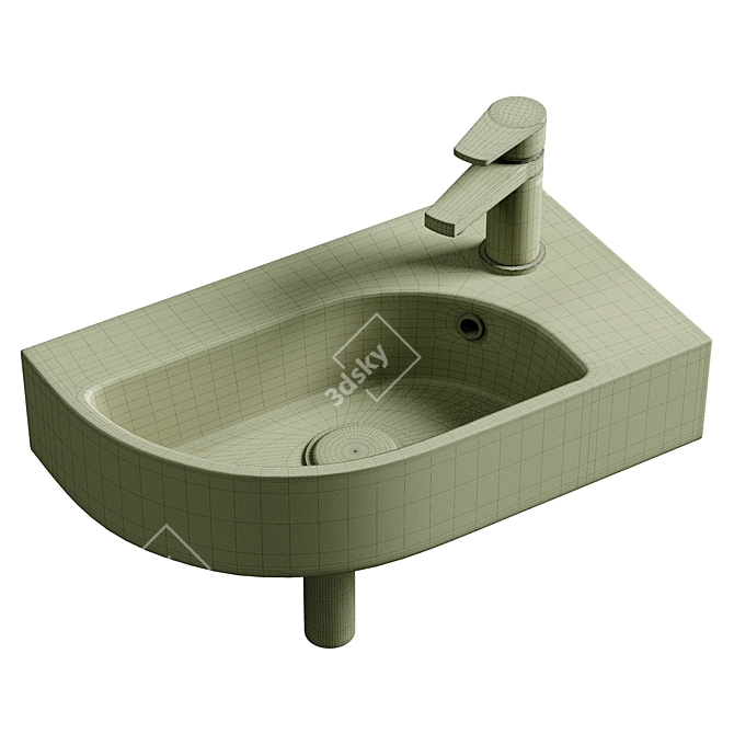 Cameo 45 Right Basin Sink 3D model image 2