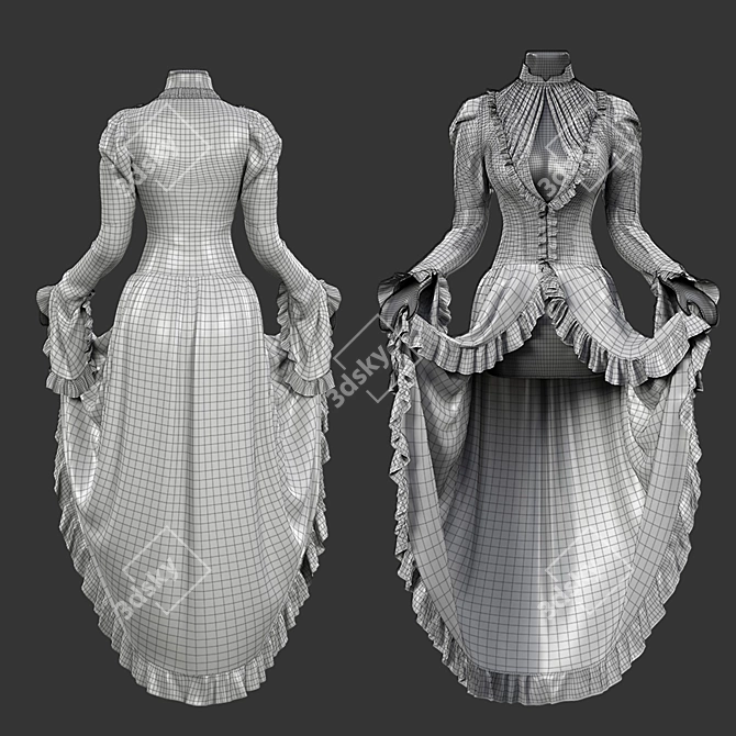 Vintage Lace Clothes Collection 3D model image 4