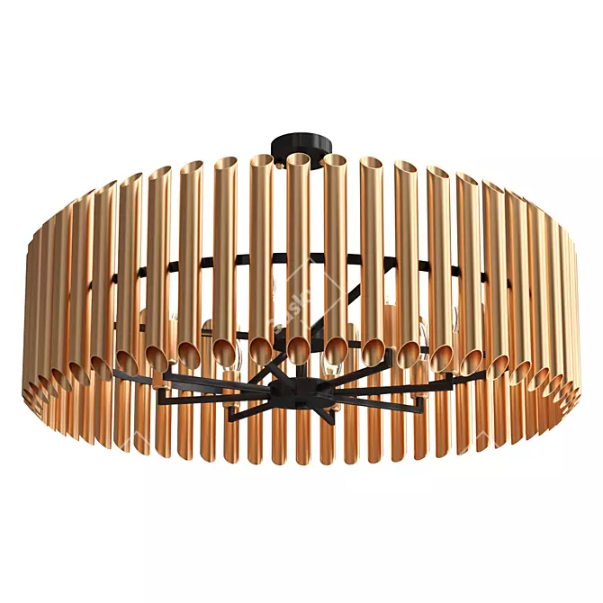 Black Champagne Ceiling Chandelier 3D model image 1