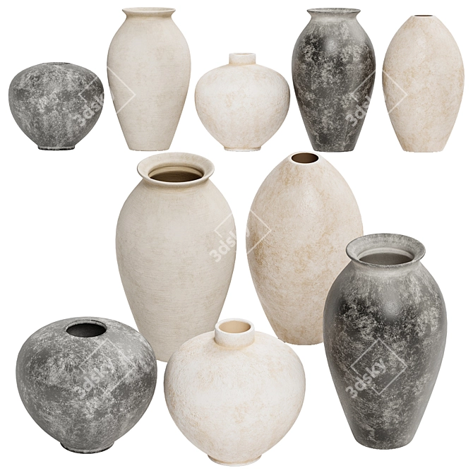 Elegant Ophelia Vases (2k Textures) 3D model image 1