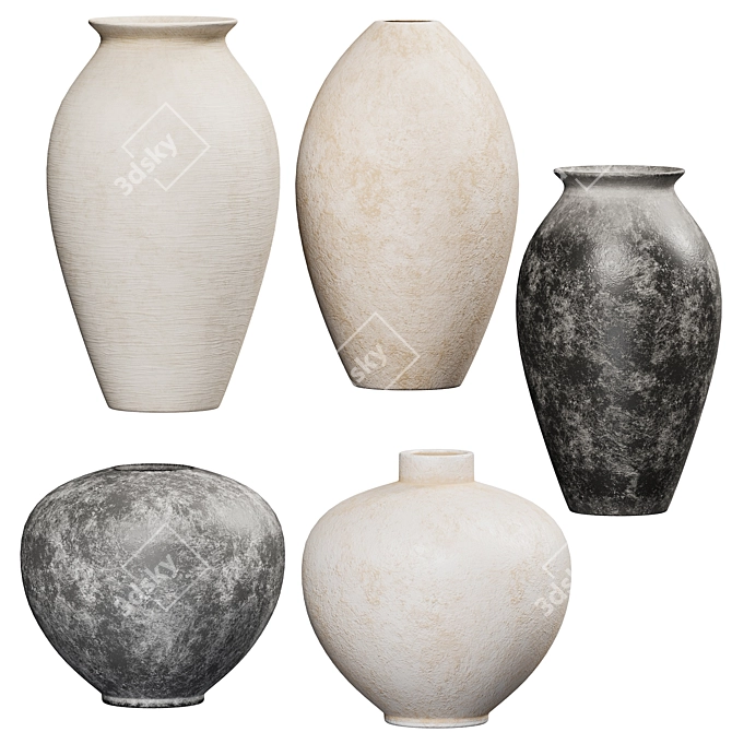Elegant Ophelia Vases (2k Textures) 3D model image 3