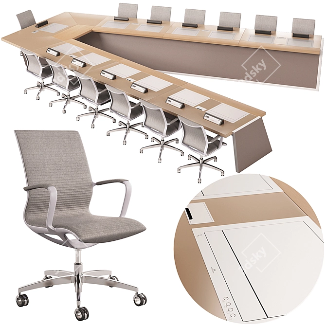 Modern Conference Set with 3D Design 3D model image 5