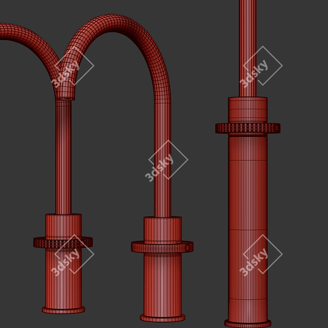 Designer Metal Washbasin Mixer Charm 3D model image 2
