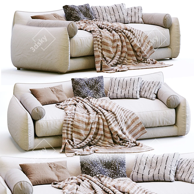 Slender Modern James Sofa Model 3D model image 2