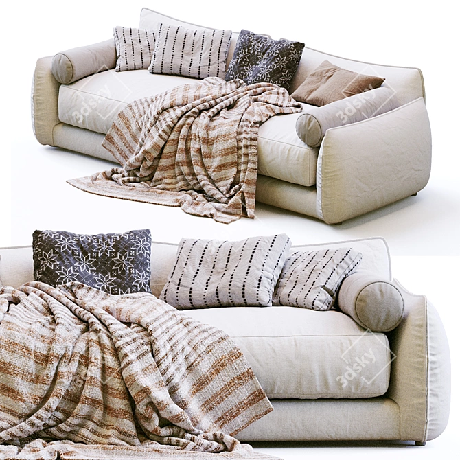 Slender Modern James Sofa Model 3D model image 4
