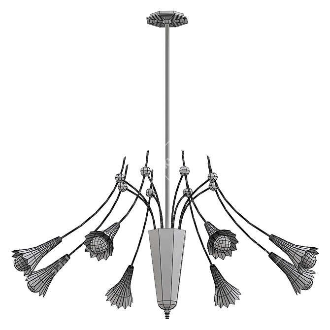 Botanical Italian Chandelier Model 3D model image 2