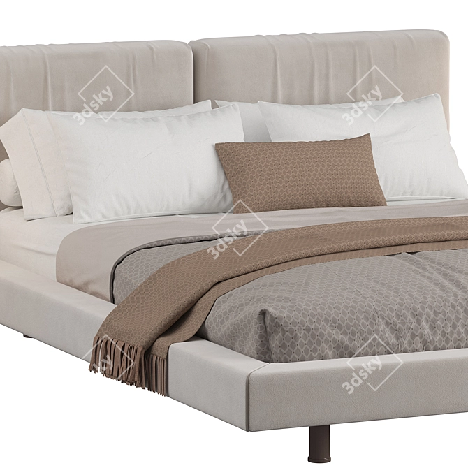 Modern Queen Size Dresden Bed 3D model image 4