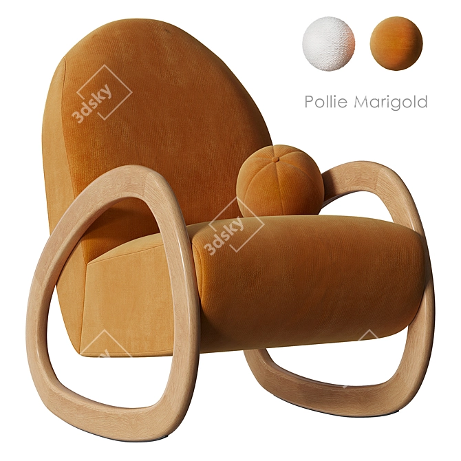 Snow Bouclé Rocking Chair 4956 Polygons 3D model image 2