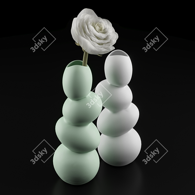 Creative Egg Shaped Flower Vase 3D model image 3