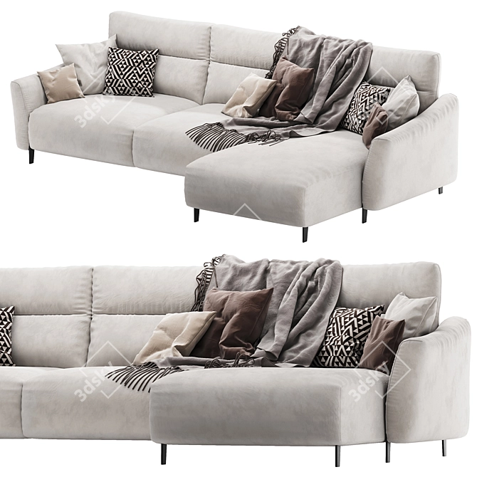 Modern Madrid Corner Sofa Set 3D model image 1