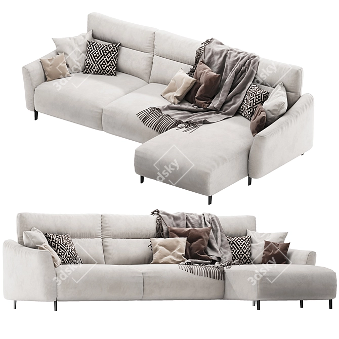 Modern Madrid Corner Sofa Set 3D model image 3